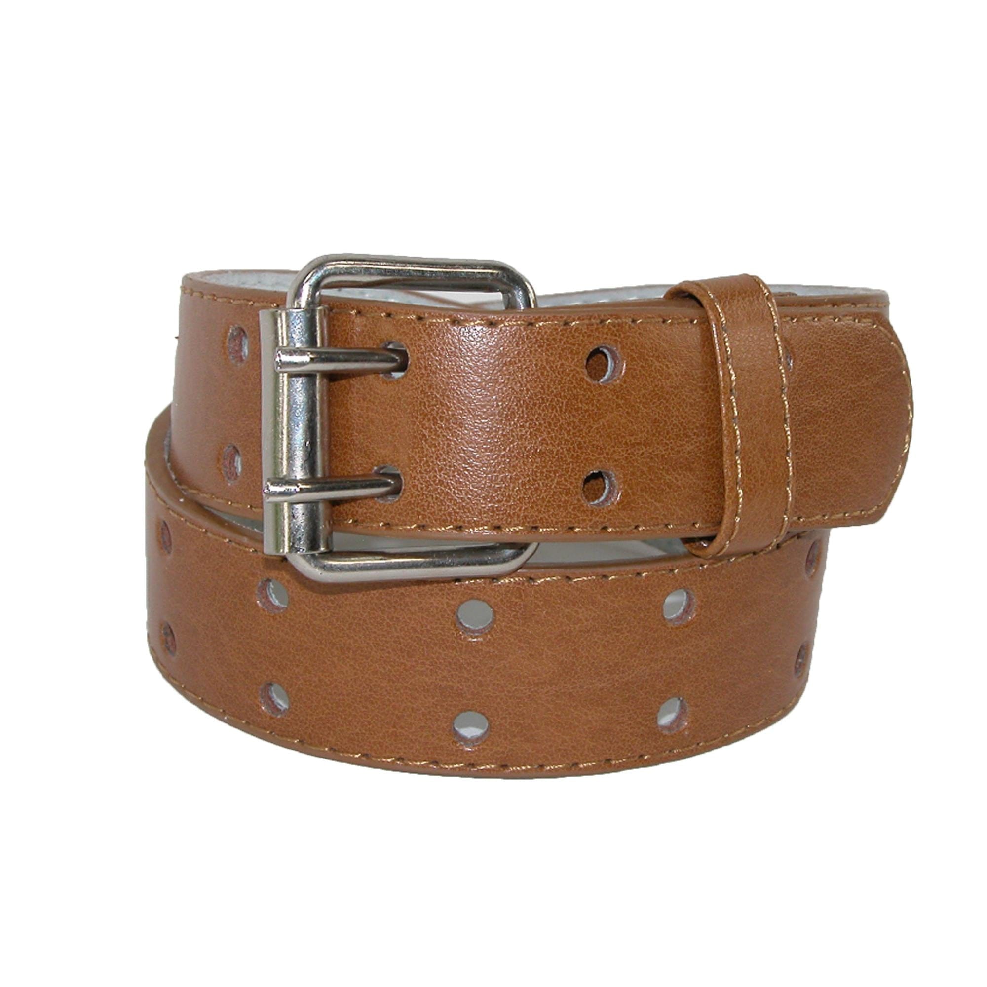 CTM® Kids' 1 Inch Wide Leather Two Hole Jean Belt