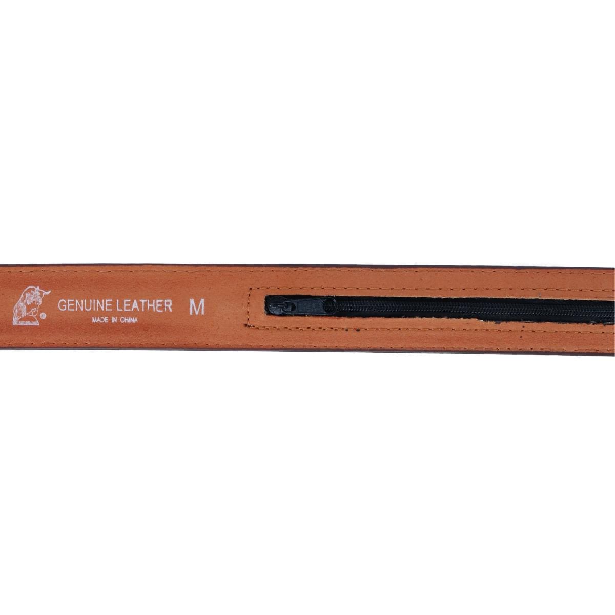 CTM® Men's Hidden Zipper Money Belt - Brown