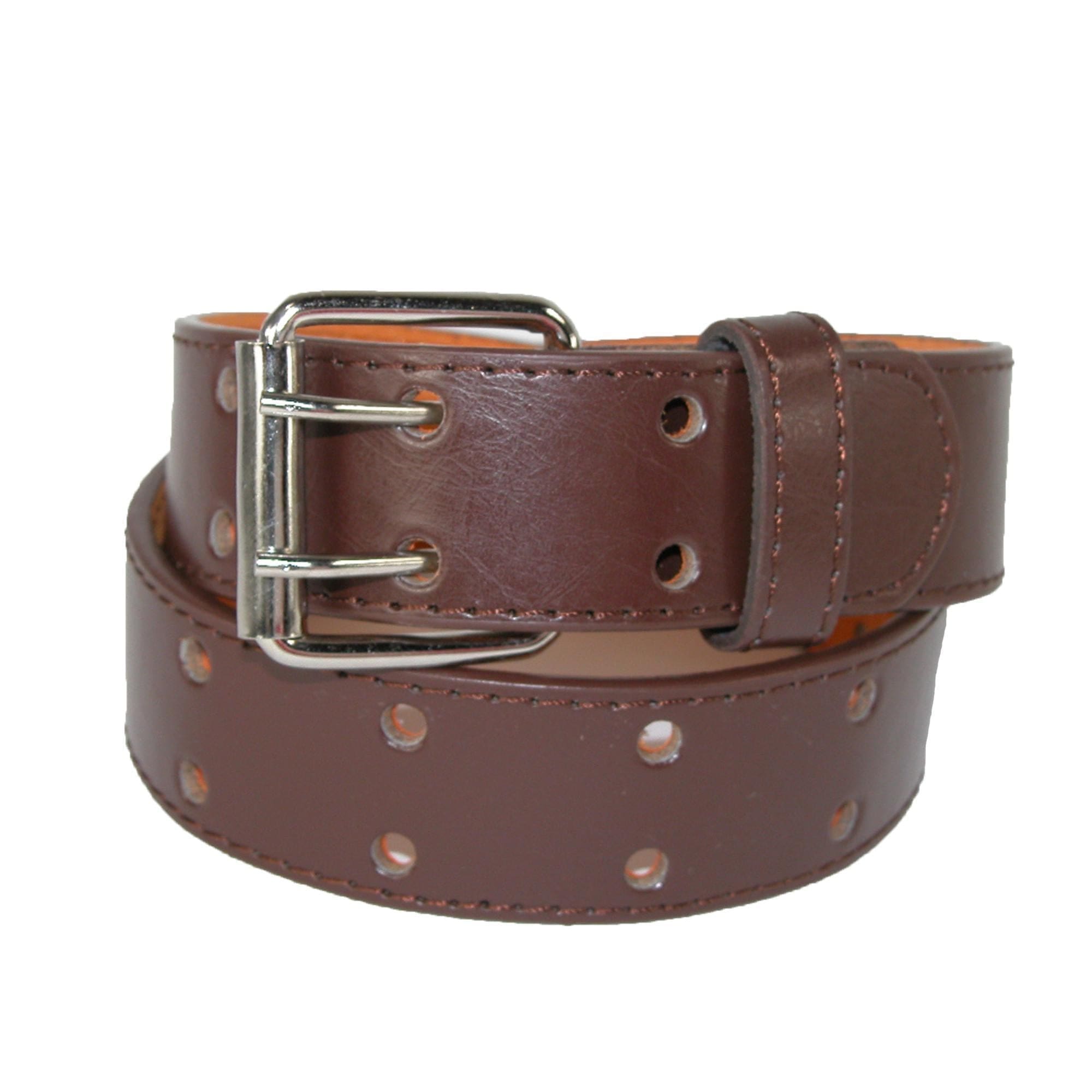 CTM® Kids' Leather Two Hole Jean Belt (Pack of 2) - Brown