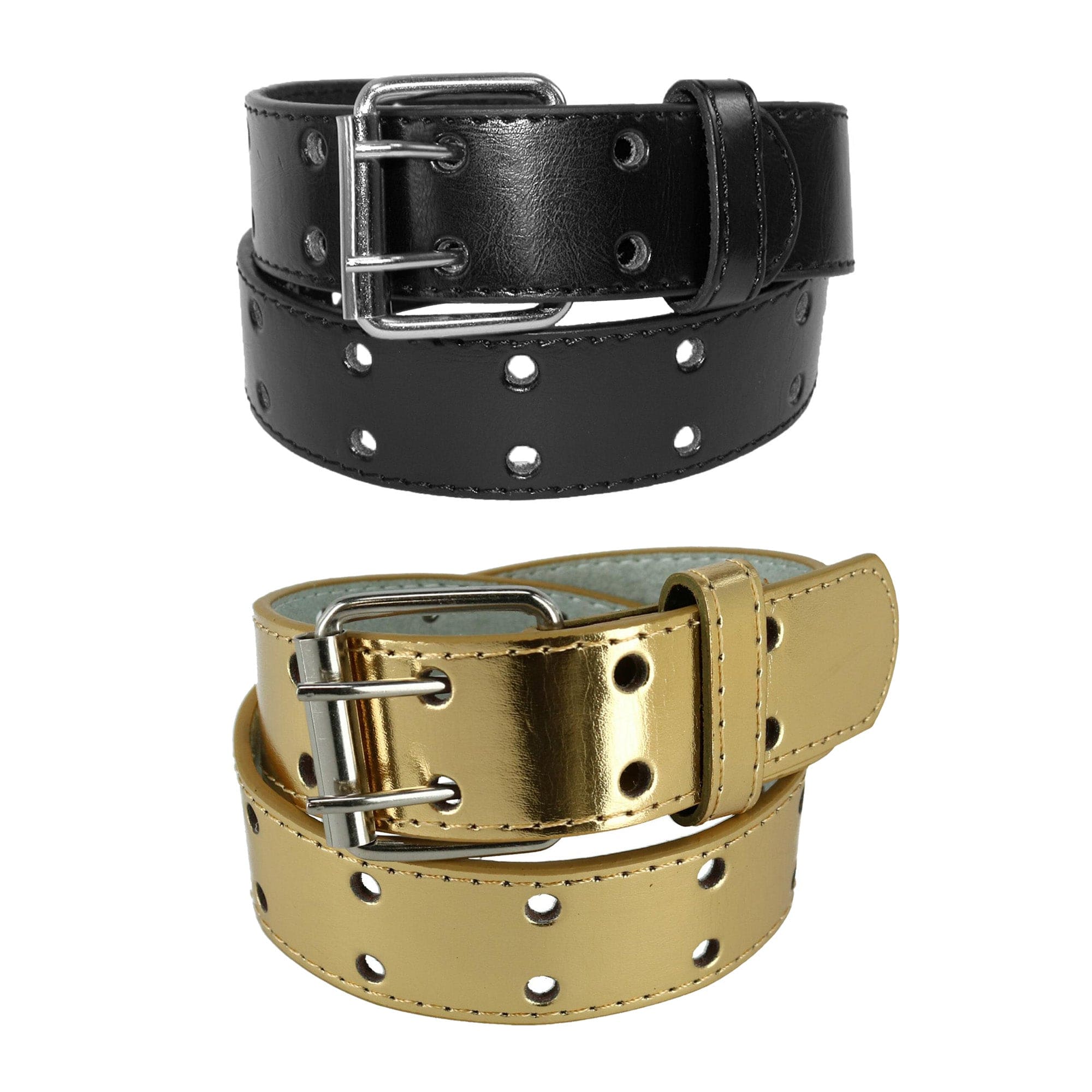 CTM® Kid's Leather Two Hole Jean Belt (Pack of 2 Colors)