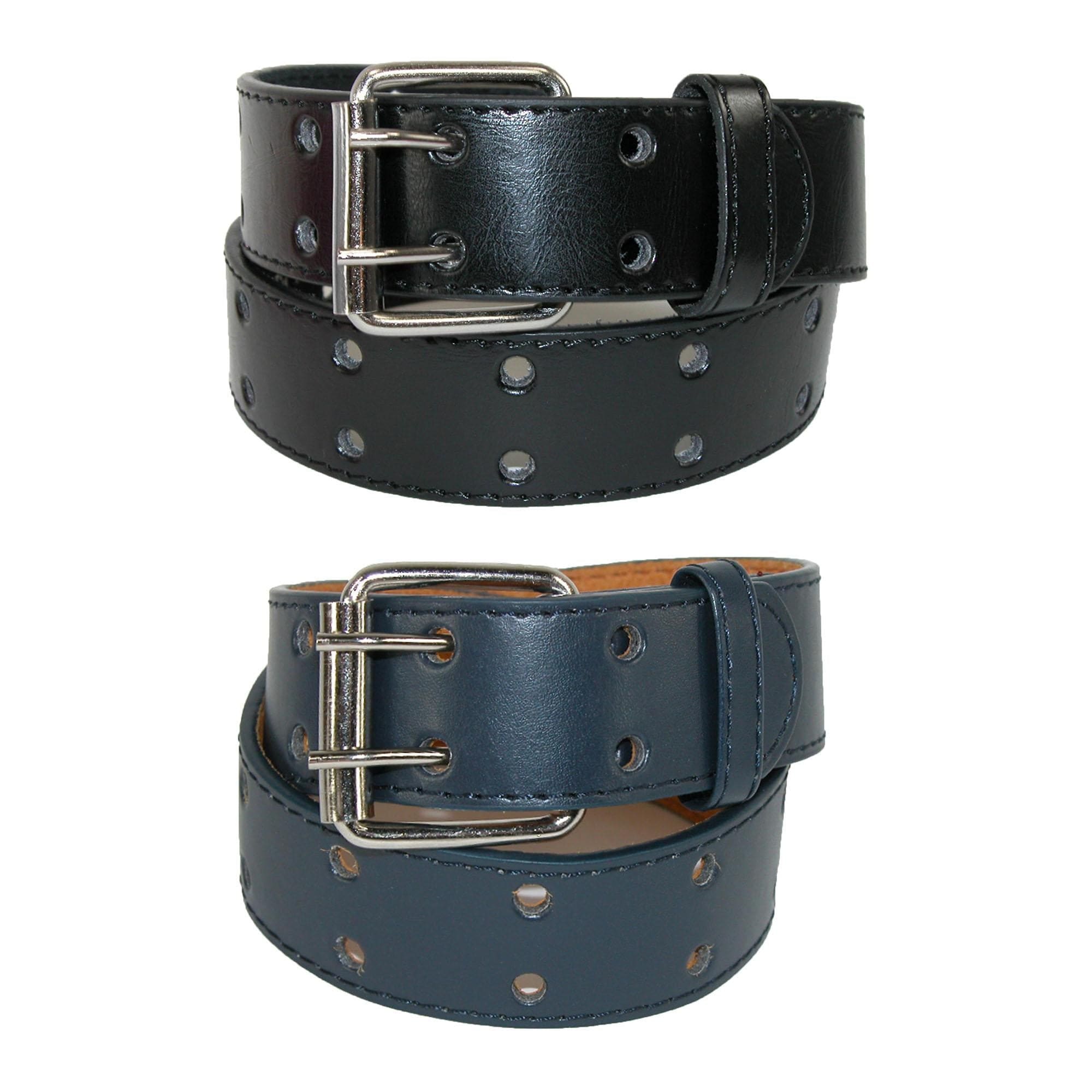 CTM® Kid's Leather Two Hole Jean Belt (Pack of 2 Colors)