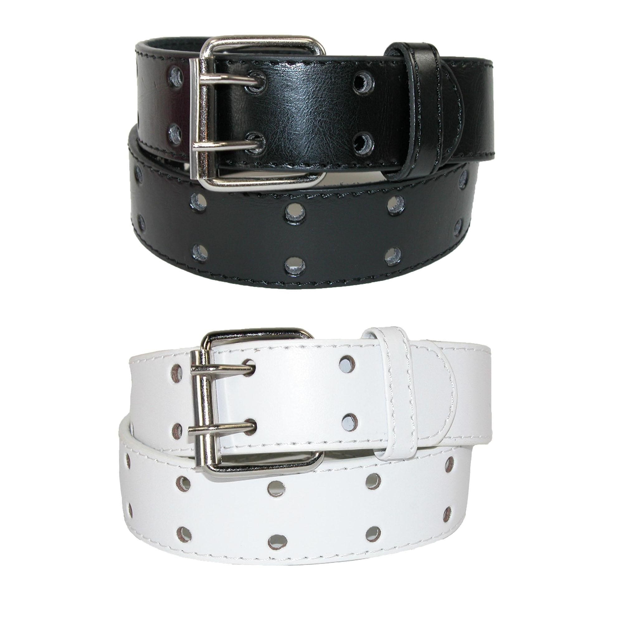CTM® Kid's Leather Two Hole Jean Belt (Pack of 2 Colors)