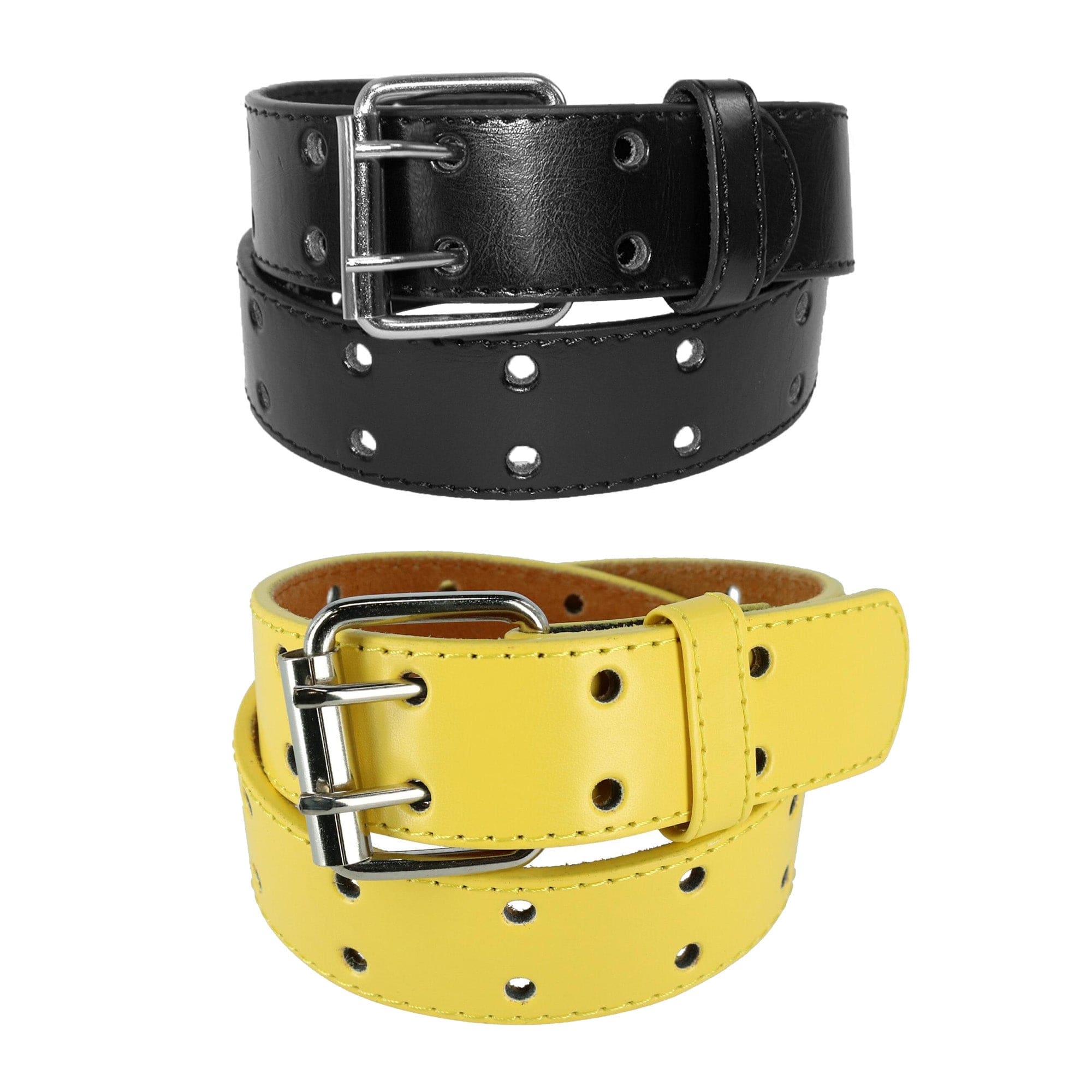 CTM® Kid's Leather Two Hole Jean Belt (Pack of 2 Colors) - Kid's Leather Two Hole Jean Belt (Pack of 2 Colors)
