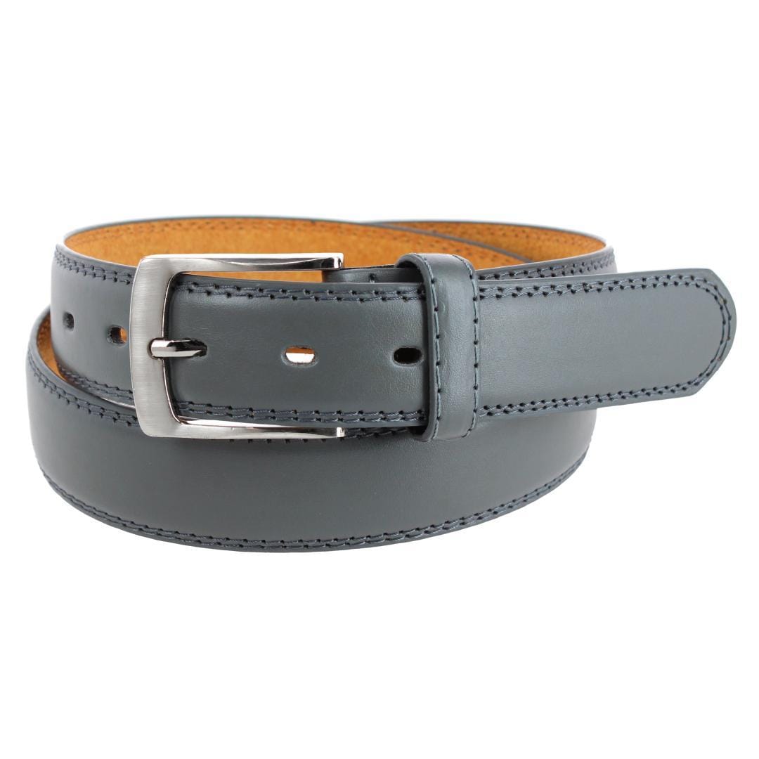 CTM® Men's 1.25 Inch Wide Leather Belt with Edge Detail - Men's 1.25 Inch Wide Leather Belt with Edge Detail