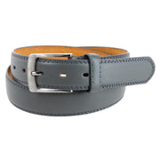 Men's 1.25 Inch Wide Leather Belt with Edge Detail