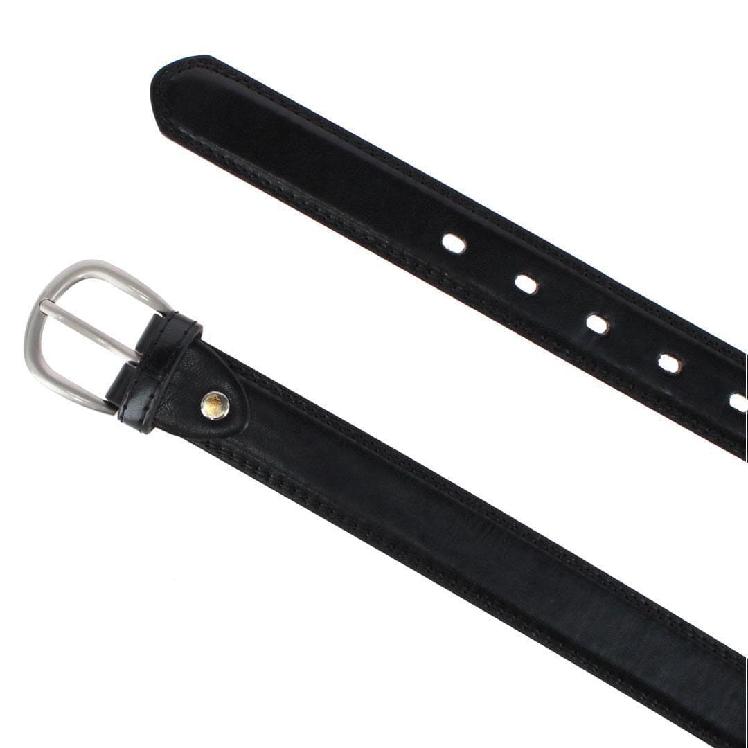 CTM® Men's 1 1/8 Inch Wide Basic Dress Belt - Black