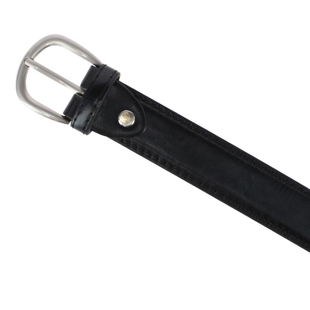 CTM® Men's 1 1/8 Inch Wide Basic Dress Belt - Black