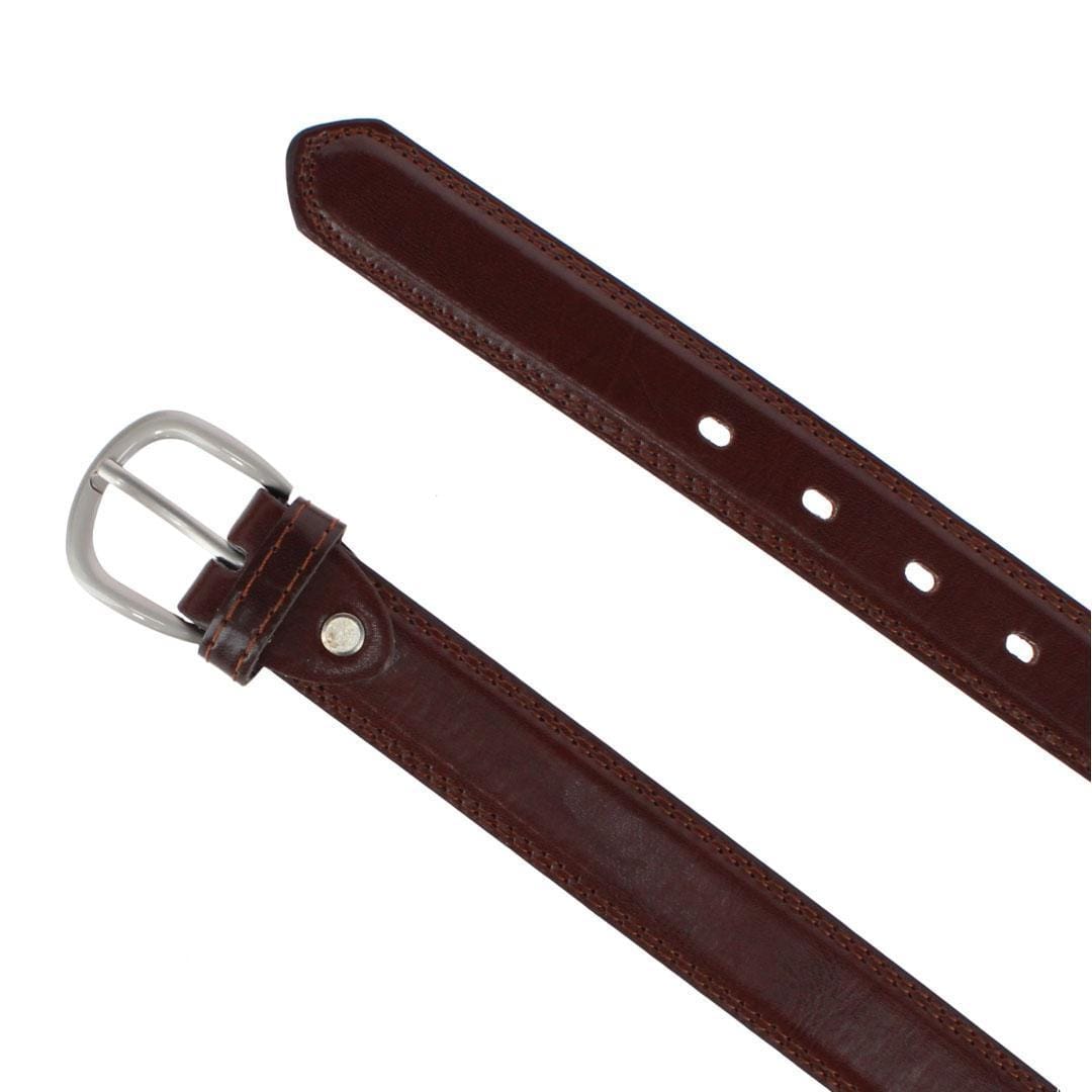 CTM® Men's 1 1/8 Inch Wide Basic Dress Belt - Brown