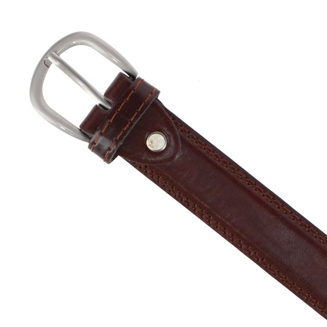 CTM® Men's 1 1/8 Inch Wide Basic Dress Belt - Brown