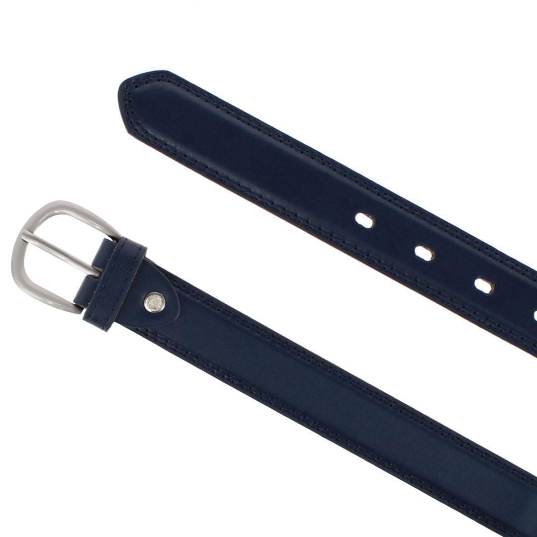 CTM® Men's 1 1/8 Inch Wide Basic Dress Belt - Navy