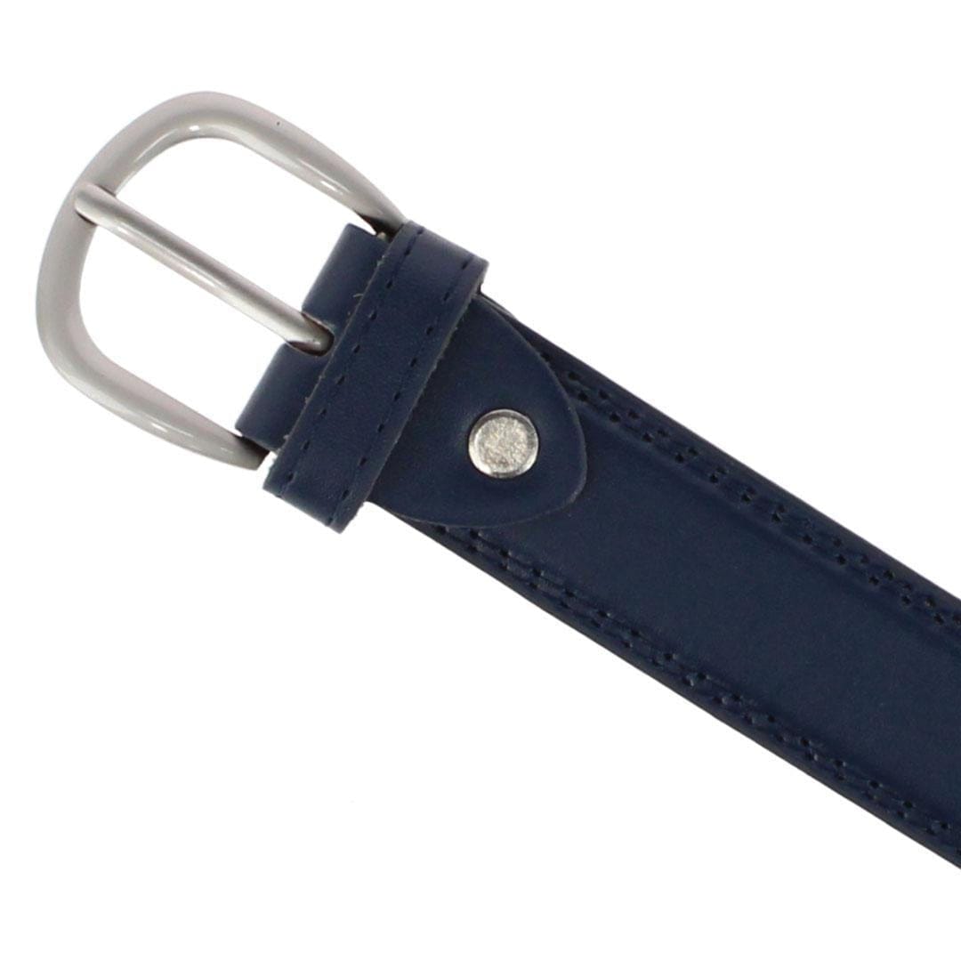 CTM® Men's 1 1/8 Inch Wide Basic Dress Belt - Navy