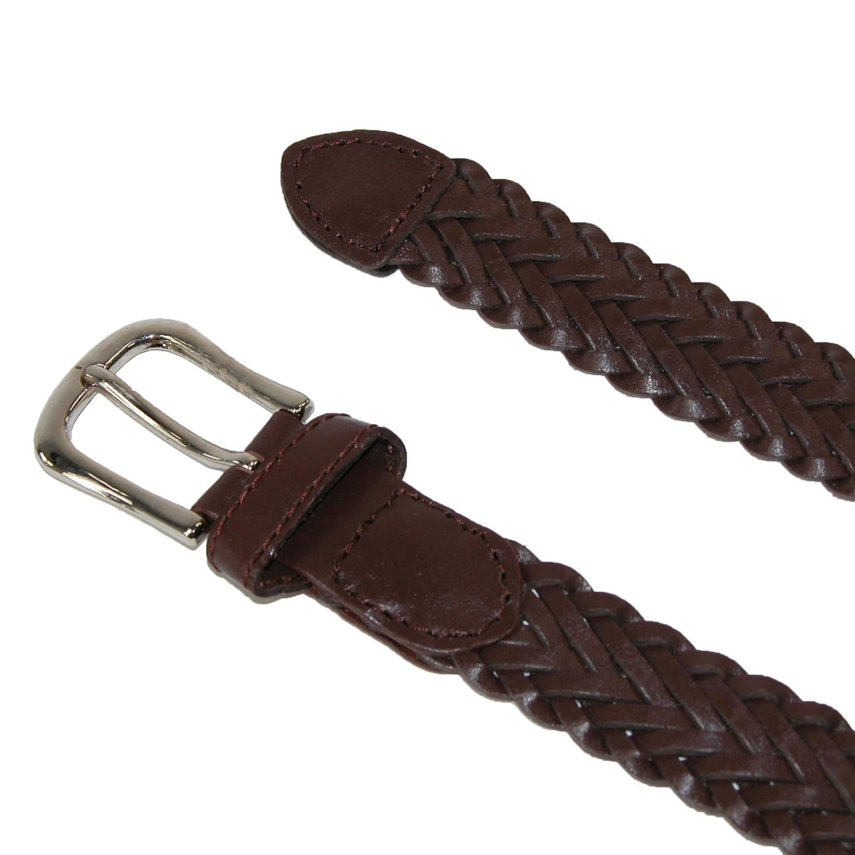 CTM® Boys' Leather Adjustable Braided Dress Belt (Pack of 2 Colors) - Black and Brown