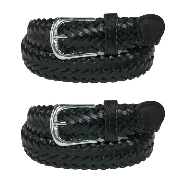 Boys' Leather Braided Dress Belt (Pack of 2)