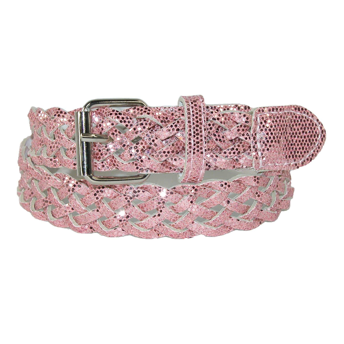 Girls' 3/4 Inch Wide Metallic Braided Belt