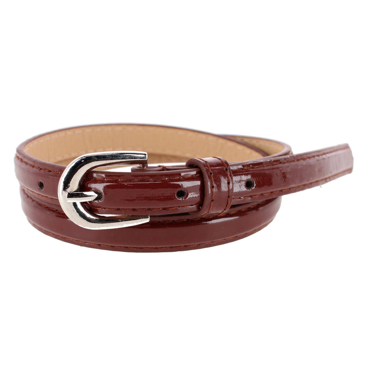 CTM® Kid's 1/2 Inch Skinny Dress Belt - Brown