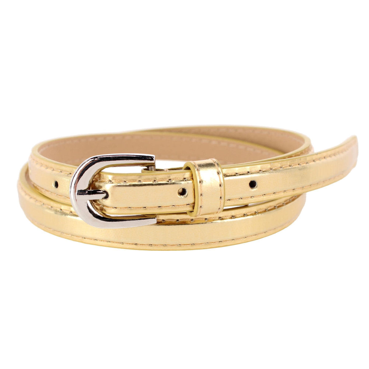 CTM® Kid's 1/2 Inch Skinny Dress Belt - Gold