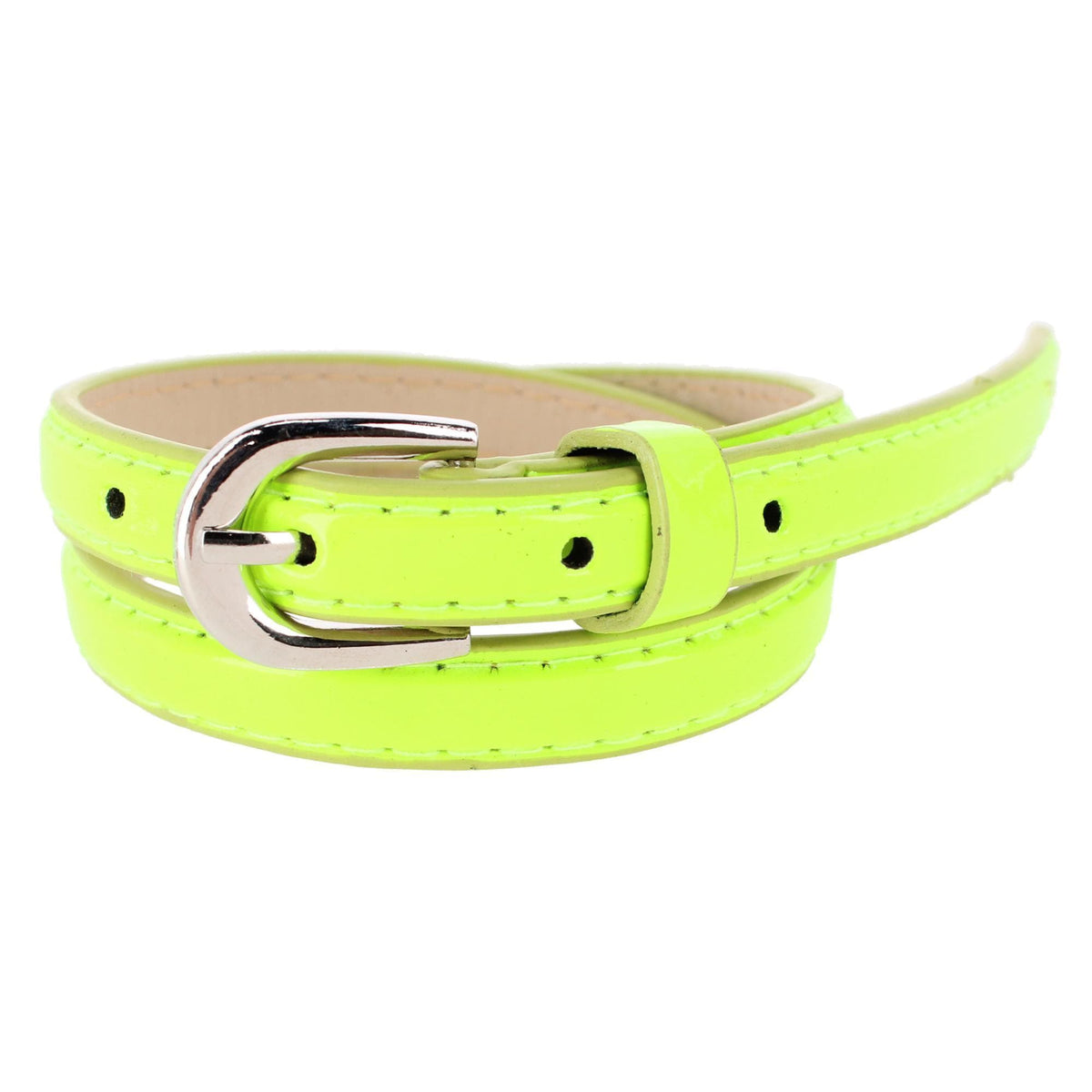 CTM® Kid's 1/2 Inch Skinny Dress Belt - Neon Green