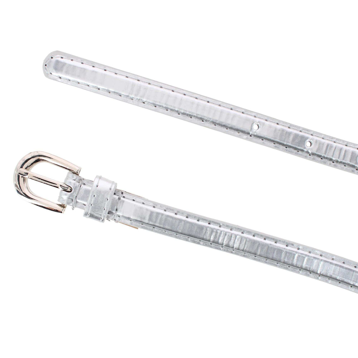 CTM® Kid's 1/2 Inch Skinny Dress Belt - Silver