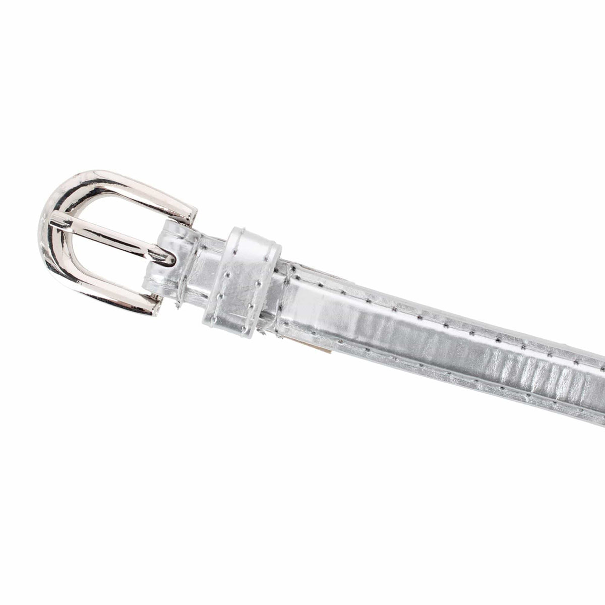 CTM® Kid's 1/2 Inch Skinny Dress Belt - Silver