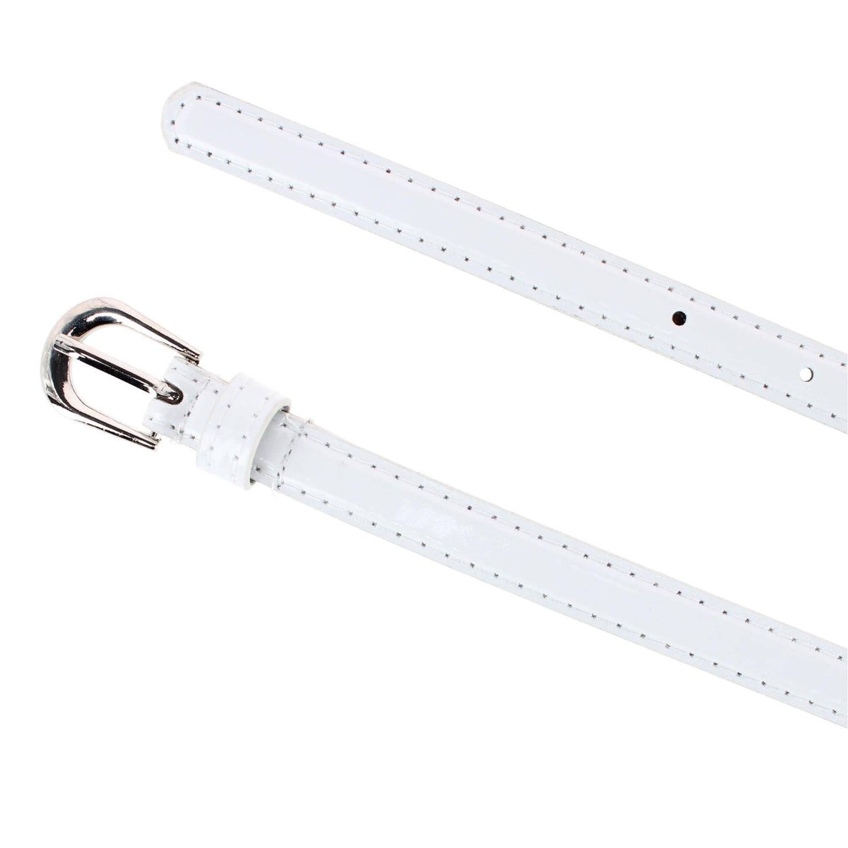 CTM® Kid's 1/2 Inch Skinny Dress Belt - White