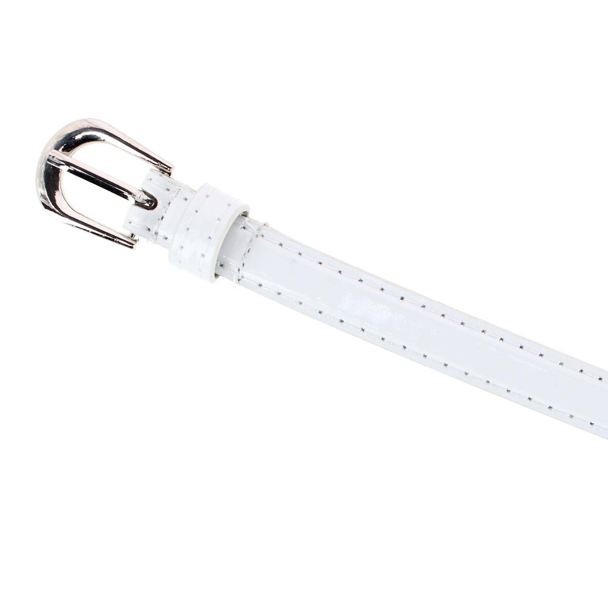 CTM® Kid's 1/2 Inch Skinny Dress Belt - White