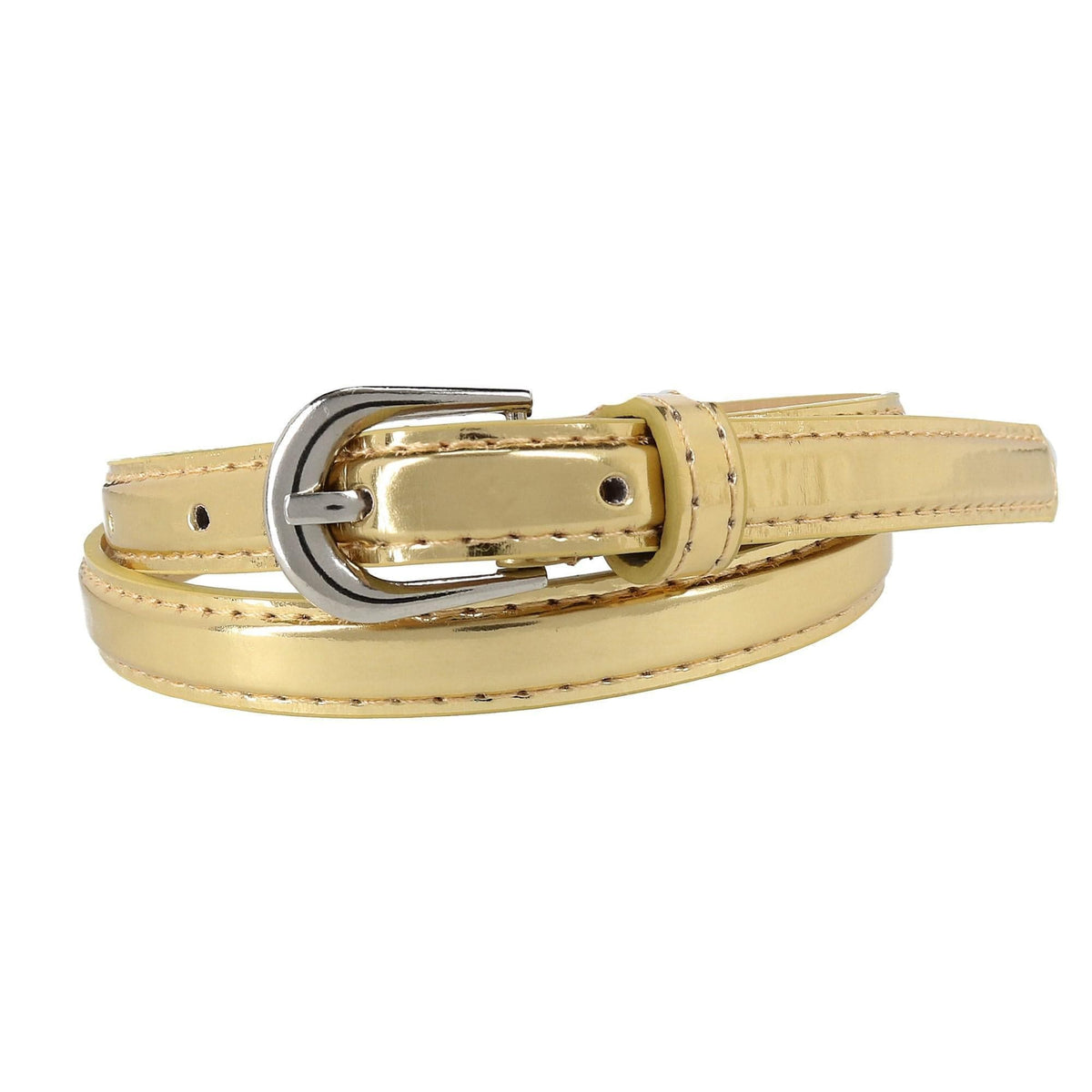 CTM® Kid's 1/2 Inch Skinny Dress Belt (Pack of 2 Colors) - Black and Gold