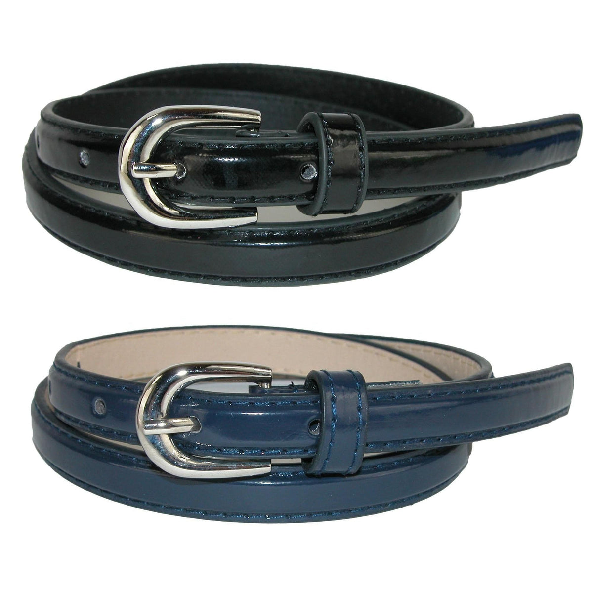 CTM® Kid's 1/2 Inch Skinny Dress Belt (Pack of 2 Colors)