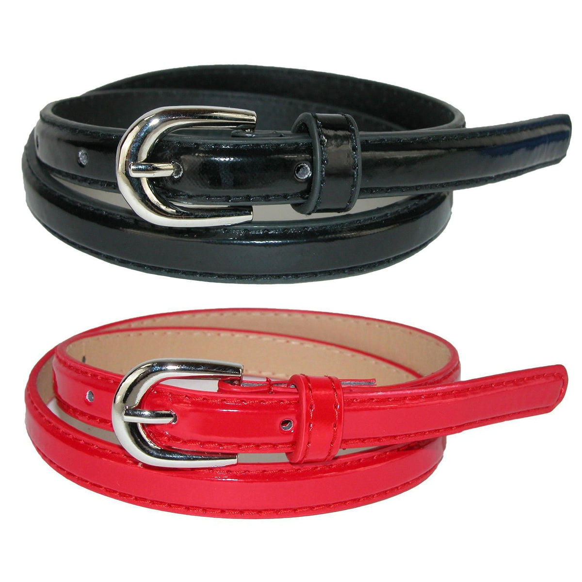 CTM® Kid's 1/2 Inch Skinny Dress Belt (Pack of 2 Colors)