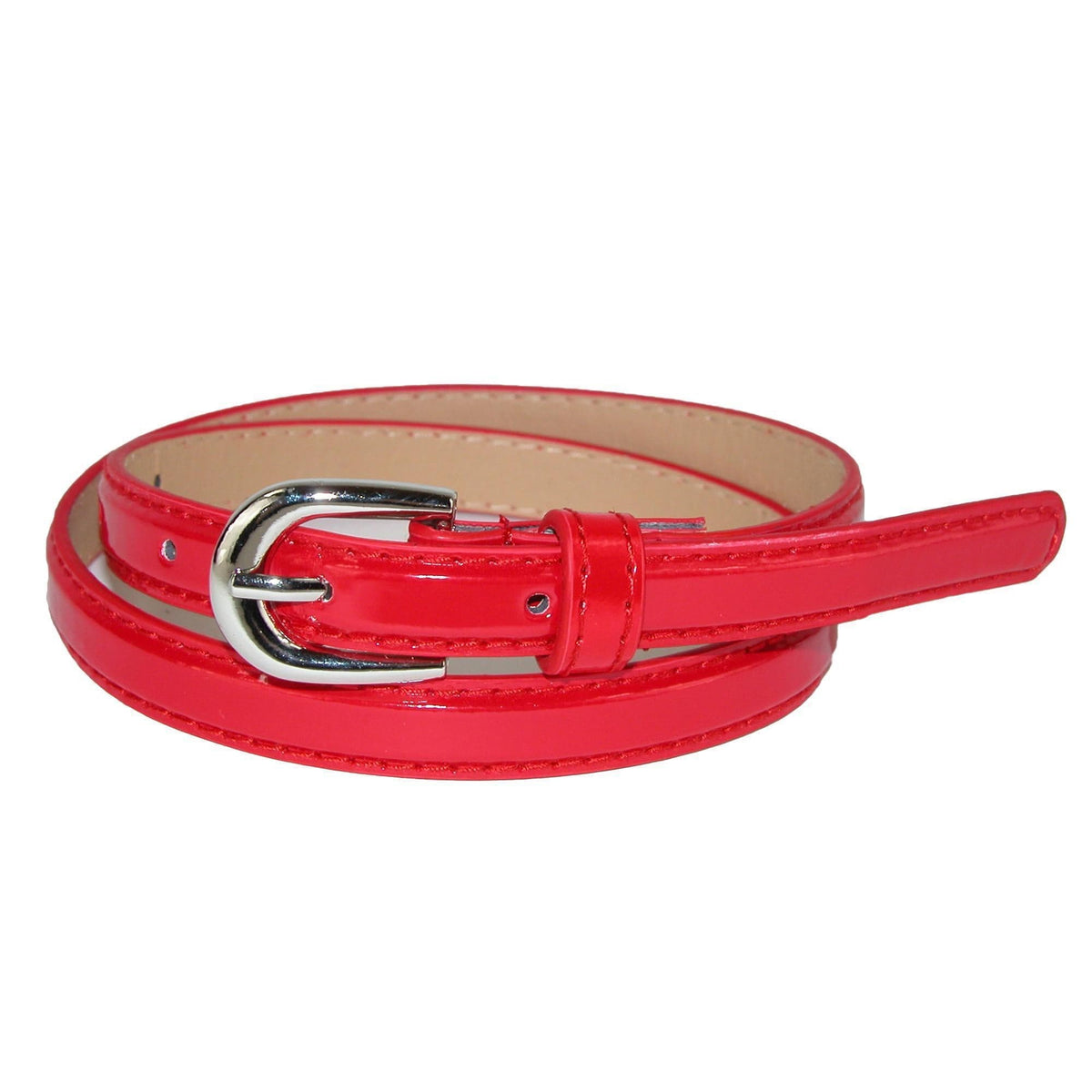 CTM® Kid's 1/2 Inch Skinny Dress Belt (Pack of 2 Colors) - Black and Red