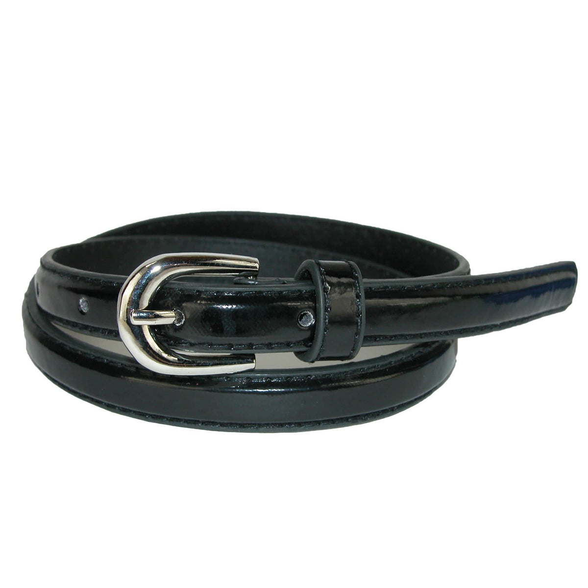 CTM® Kid's 1/2 Inch Skinny Dress Belt (Pack of 2 Colors) - Black and Silver