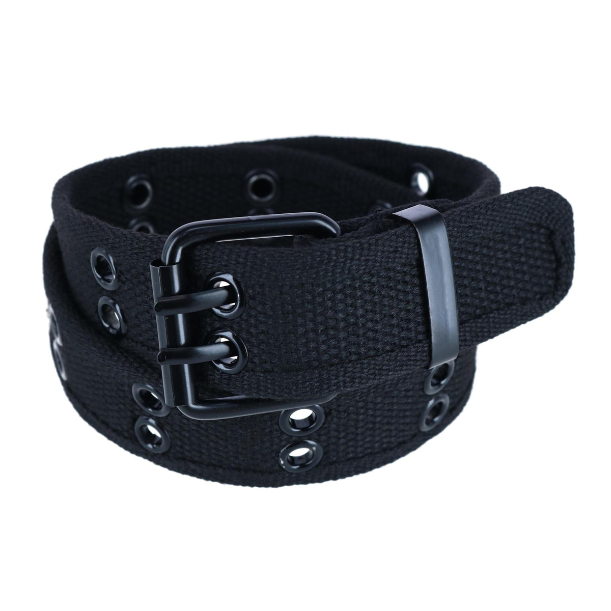 CTM® Kids 2 Hole Roller Buckle Canvas Belt - Black