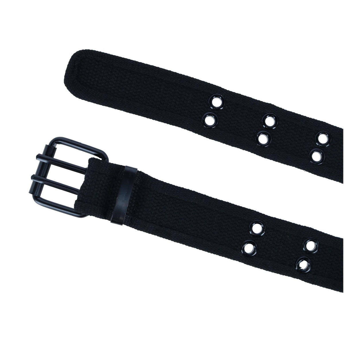 CTM® Kids 2 Hole Roller Buckle Canvas Belt - Black