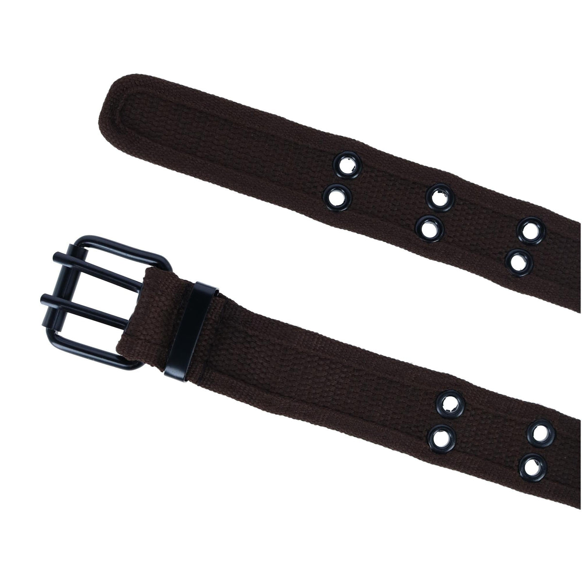 CTM® Kids 2 Hole Roller Buckle Canvas Belt - Brown