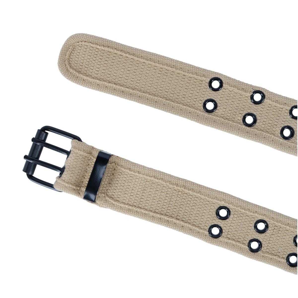 CTM® Kids 2 Hole Roller Buckle Canvas Belt - Cream