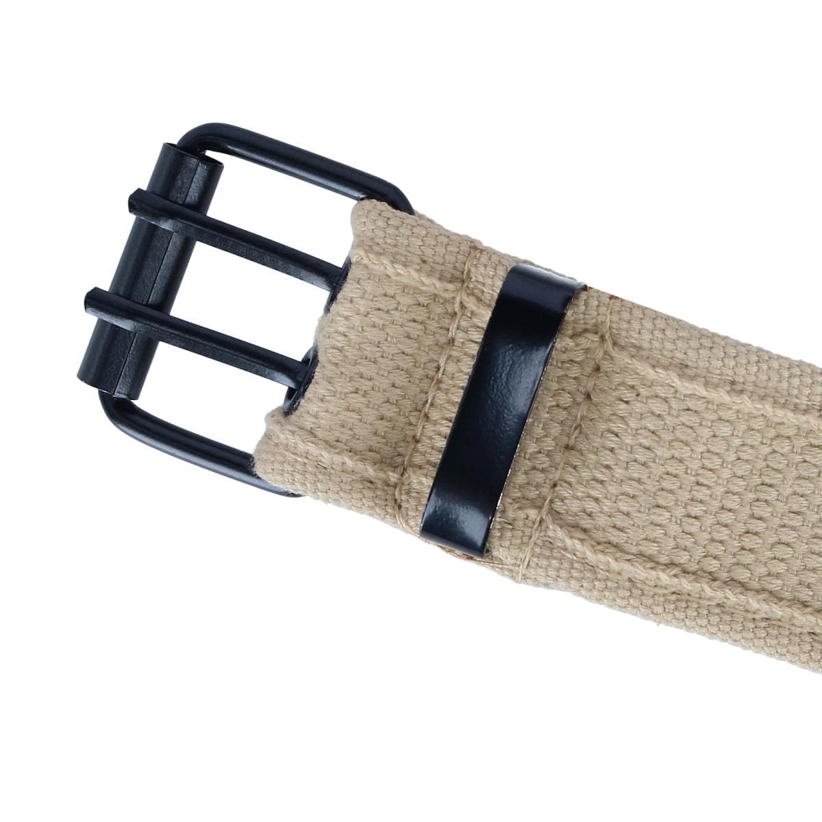 CTM® Kids 2 Hole Roller Buckle Canvas Belt - Cream