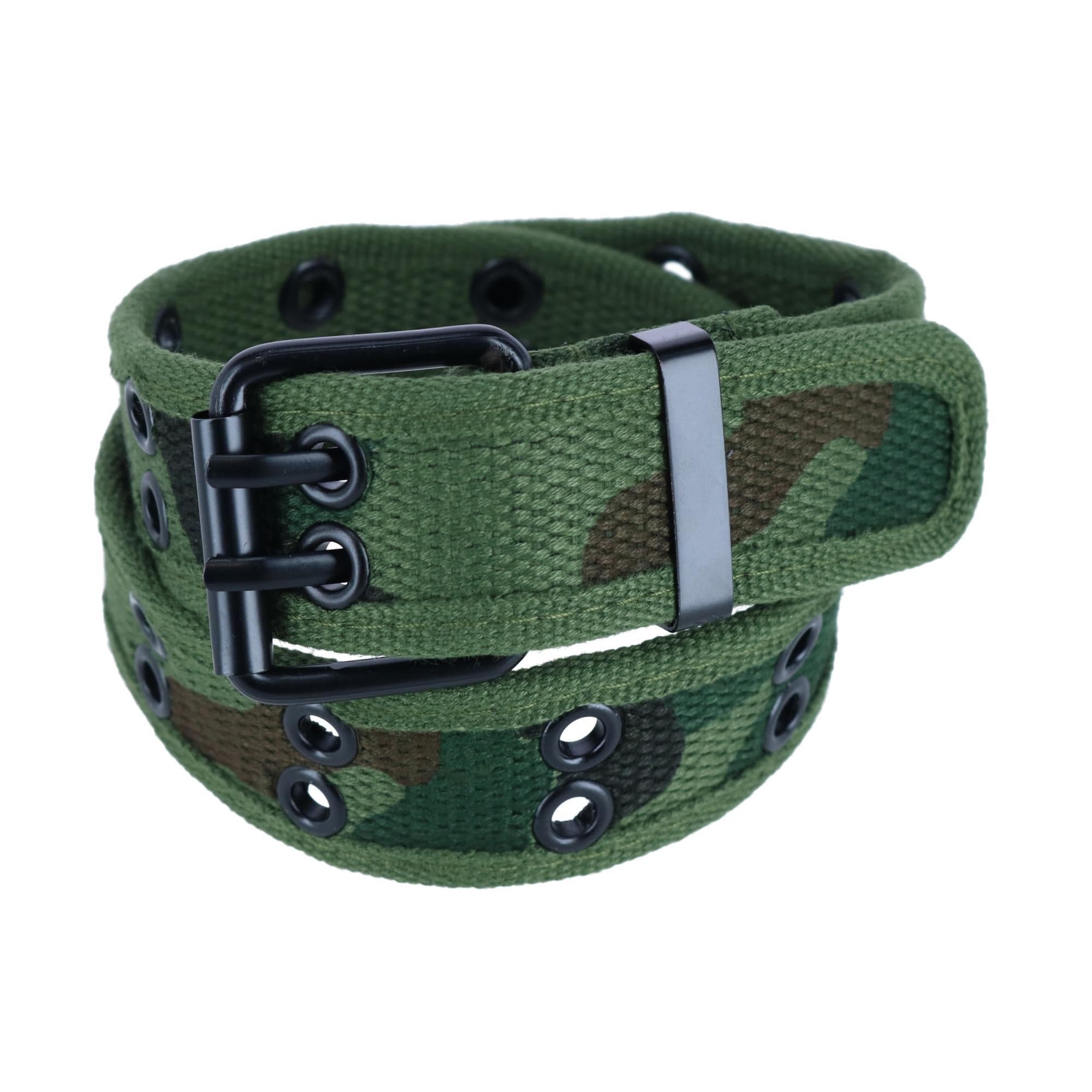 CTM® Kids Camo 2 Hole Roller Buckle Canvas Belt - Kids Camo 2 Hole Roller Buckle Canvas Belt
