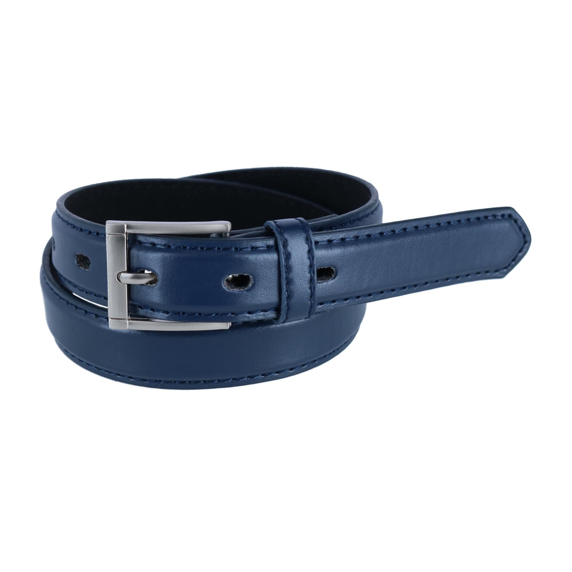 CTM® Kid's Leather 1 inch Dress Belt with Square Buckle - Kid's Leather 1 inch Dress Belt with Square Buckle