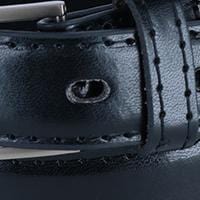 CTM® Kid's Leather 1 inch Dress Belt with Square Buckle (Pack of 2) - Black & Black