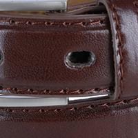 CTM® Kid's Leather 1 inch Dress Belt with Square Buckle (Pack of 2) - Brown & Brown