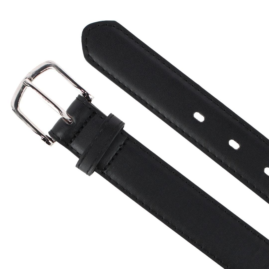 CTM® Boy's Casual Basic Leather Belt - Black