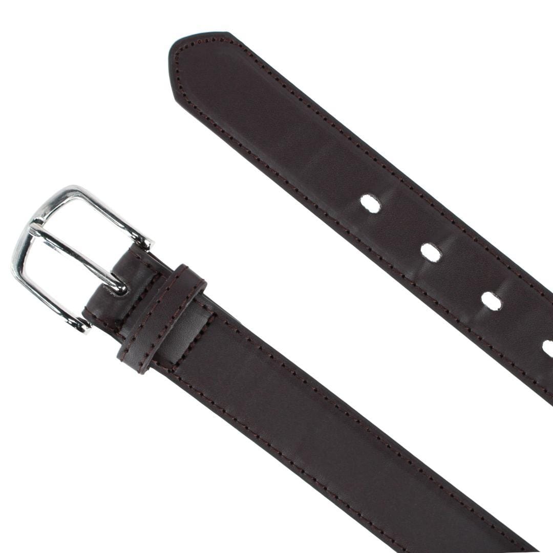 CTM® Boy's Casual Basic Leather Belt - Brown