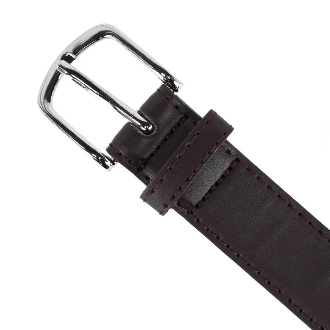 CTM® Boy's Casual Basic Leather Belt - Brown