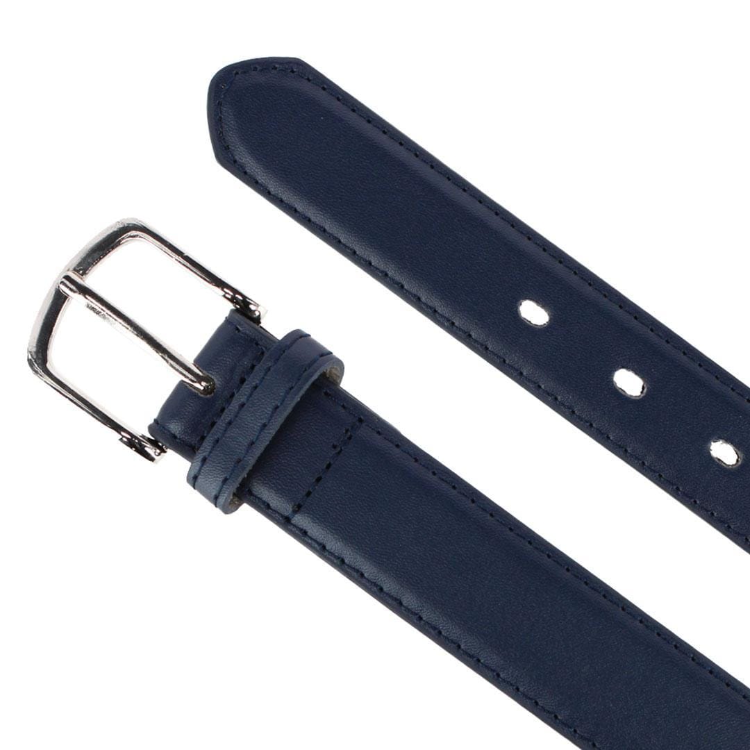 CTM® Boy's Casual Basic Leather Belt - Navy
