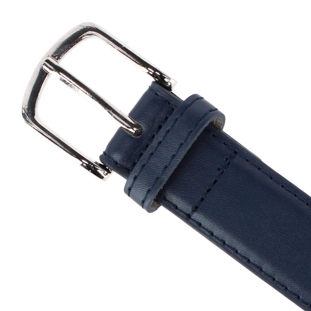 CTM® Boy's Casual Basic Leather Belt - Navy