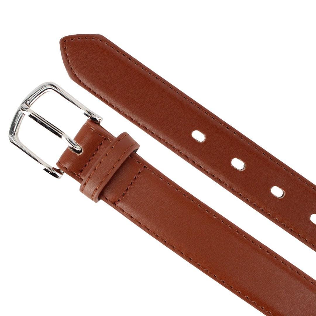 CTM® Boy's Casual Basic Leather Belt - Tan