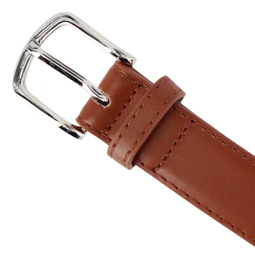 CTM® Boy's Casual Basic Leather Belt - Tan