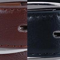 CTM® Kids 1 1/8 Inch Causal Jean Belt (Pack of 2) - Black/Brown