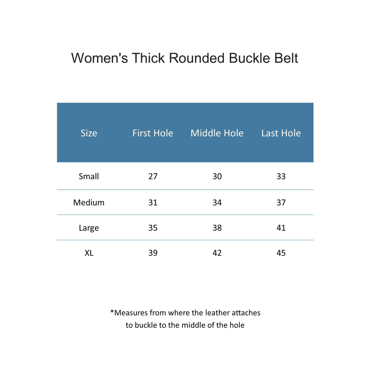 CTM® Women's Thick Rounded Buckle Belt - White