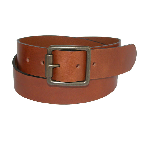 Men's Ravens Italian Leather Center Bar Buckle Belt