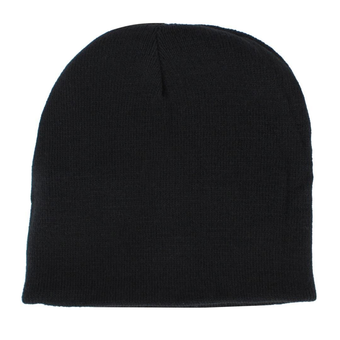 Grand Sierra Men's Reversible Stripe to Solid Winter Beanie Hat - Black